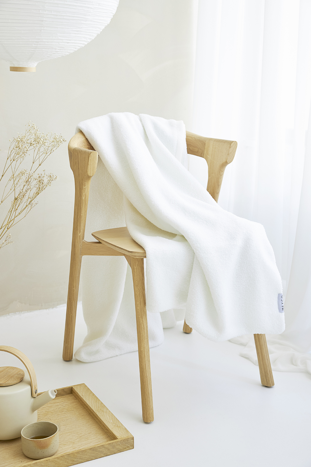 Plaid BouclÃ© in Offwhite - afbeelding 3