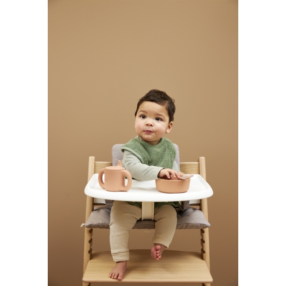 Set van 3 Badstof Slabbetjes - Offwhite/Toffee/Forest Gr