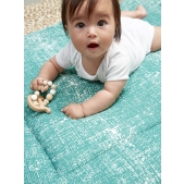 Meyco - Fine Lines Boxkleed - Smaragdgroen - 77x97cm