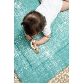 Meyco - Fine Lines Boxkleed - Smaragdgroen - 77x97cm