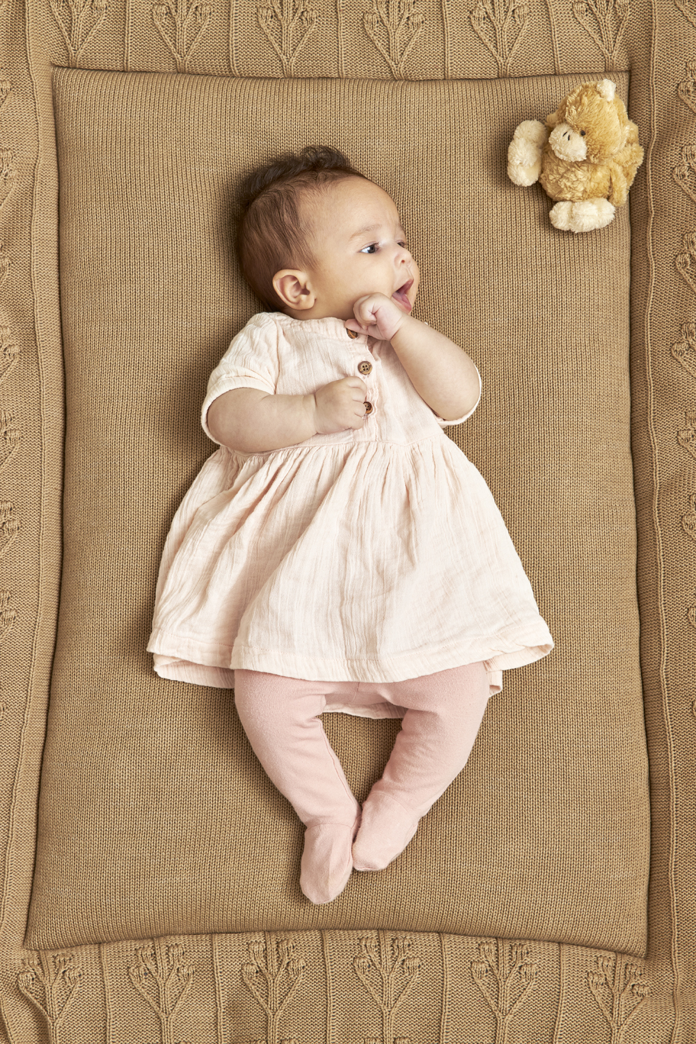 Romantische Bloemen Boxkleed - Taupe - 77x97cm - afbeelding 5