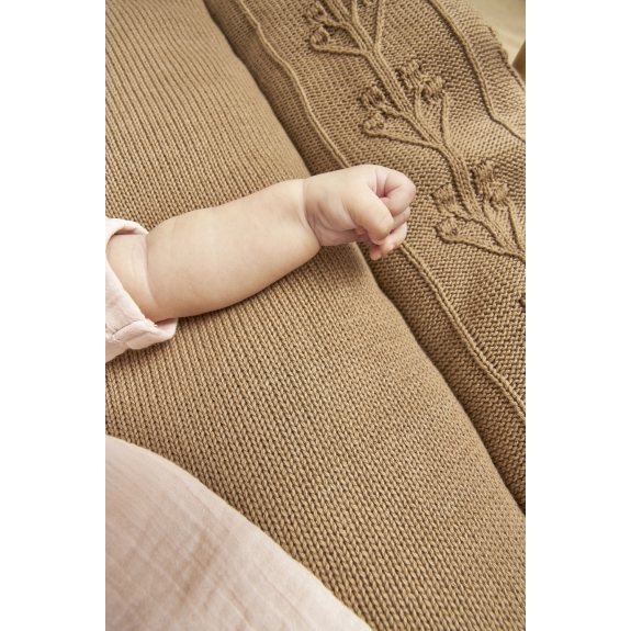 Meyco - Romantische Bloemen Boxkleed - Taupe - 77x97cm