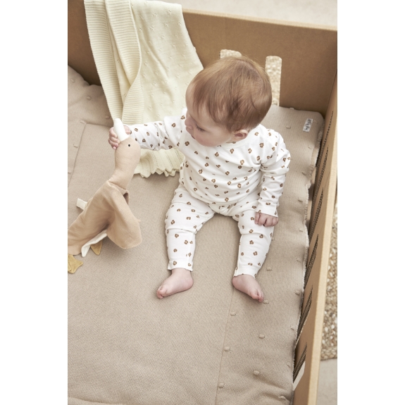 Meyco - Mini Knots Teddy Boxkleed - Zand - 77x97cm