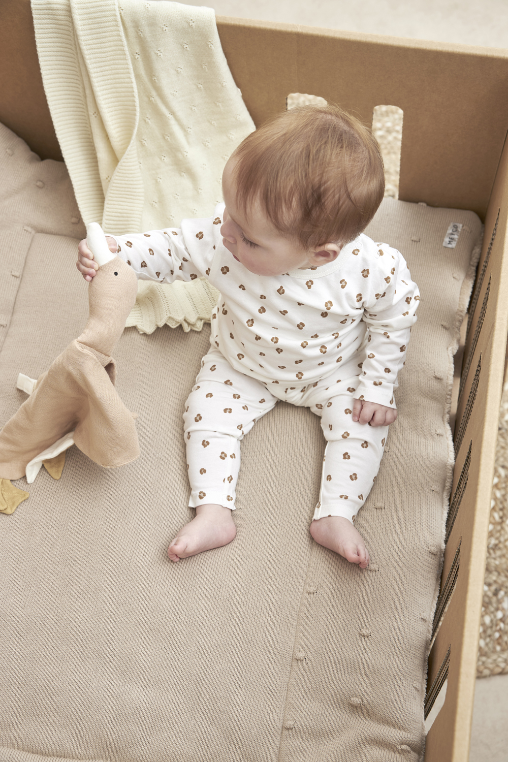 Mini Knots Teddy Boxkleed - Zand - 77x97cm - afbeelding 6