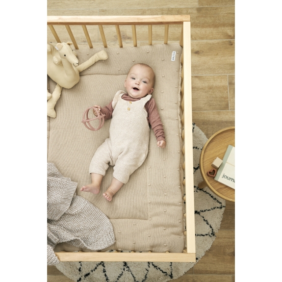Meyco - Mini Knots Teddy Boxkleed - Zand - 77x97cm
