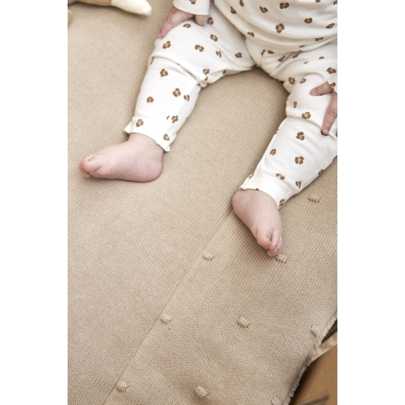 Meyco - Mini Knots Teddy Boxkleed - Zand - 77x97cm