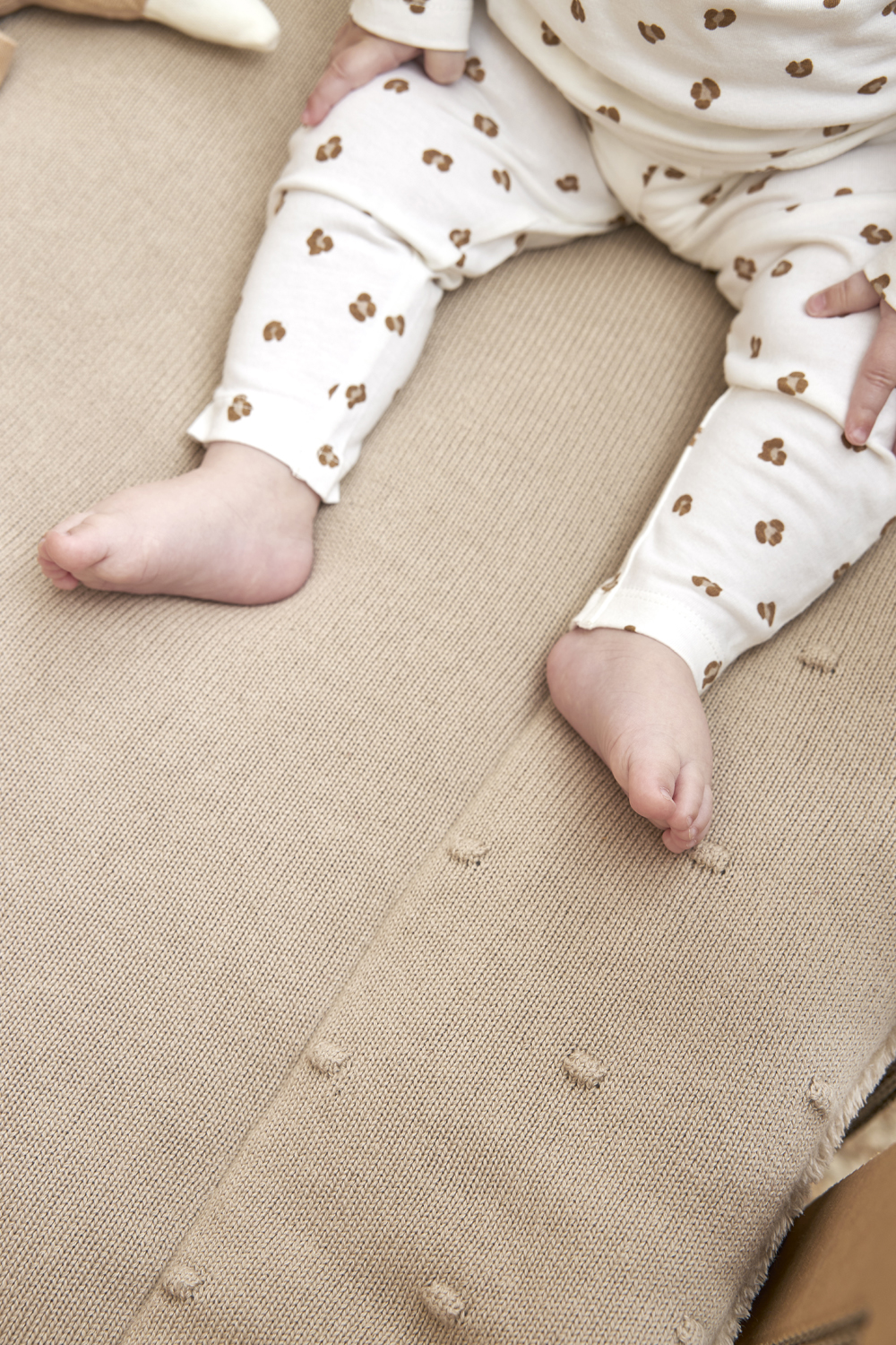 Mini Knots Teddy Boxkleed - Zand - 77x97cm - afbeelding 7