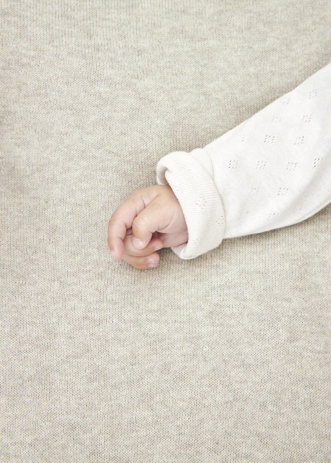 Boxkleed Knit Basic Teddy - Sand Melange - 77x97cm - afbeelding 2