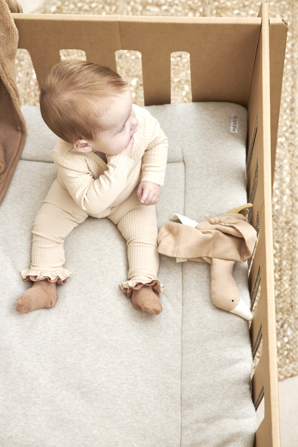 Boxkleed Knit Basic Teddy - Sand Melange - 77x97cm - afbeelding 7
