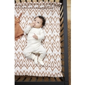 Meyco - Ikat Boxkleed - Sand/Toffee - 80x100cm