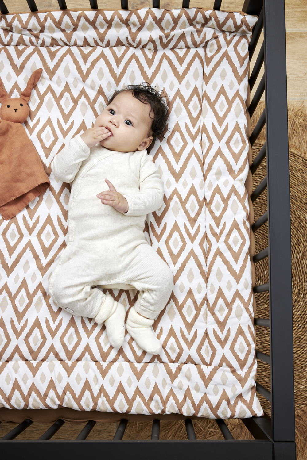 Ikat Boxkleed - Sand/Toffee - 80x100cm - afbeelding 6