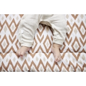 Meyco - Ikat Boxkleed - Sand/Toffee - 80x100cm