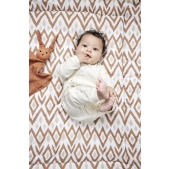 Meyco - Ikat Boxkleed - Sand/Toffee - 80x100cm