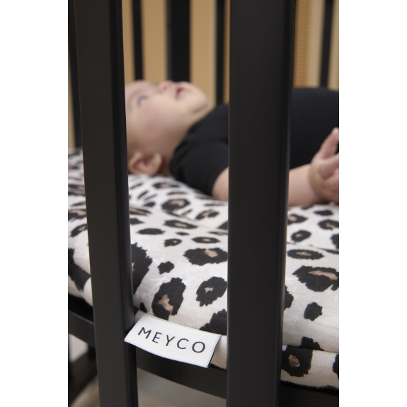 Rond Boxkleed met Luipaardprint - Zand Melange - 95cm