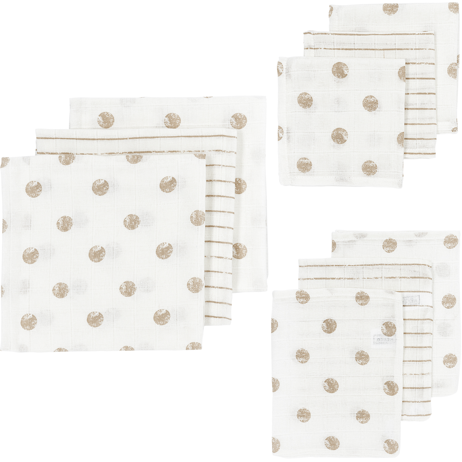 Starterset Hydrofiel Dot Stripe - Sand
