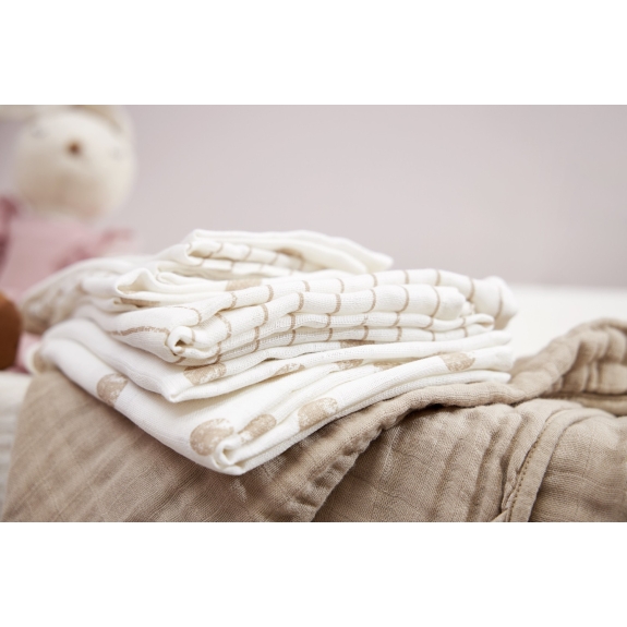 Meyco - Starterset Hydrofiel Dot Stripe - Sand