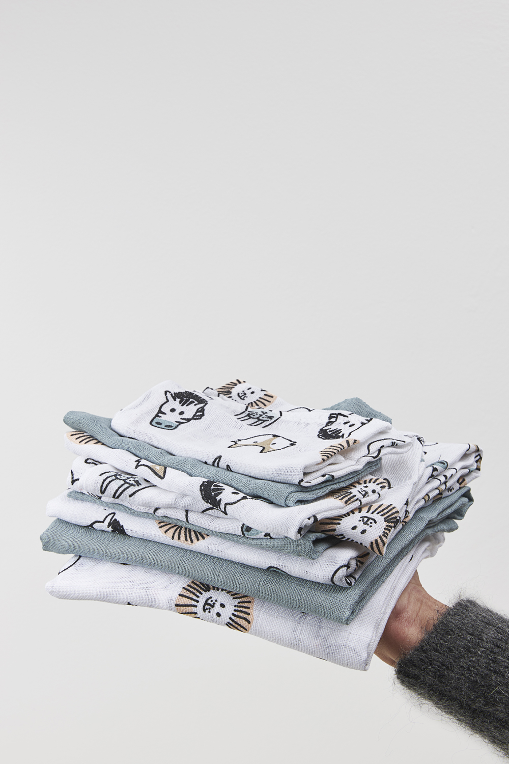 Washandjes 3-Pack Hydrofiel Dieren - Multicolour - afbeelding 4