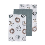 Washandjes 3-Pack Hydrofiel Dieren - Multicolour