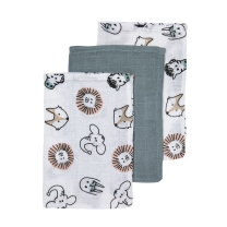 Meyco - Washandjes 3-Pack Hydrofiel Dieren - Multicolour