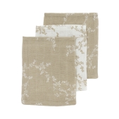 Meyco - Washandjes 3-Pack Hydrofiel Branches - Sand