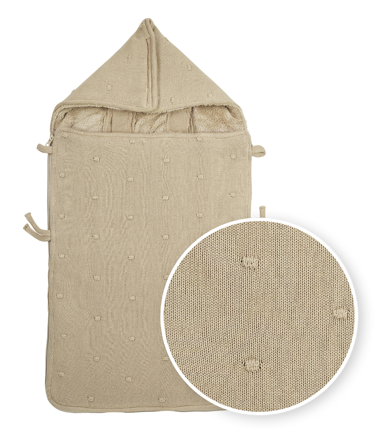 Mini Knots Voetenzak - Sand - 40x82cm