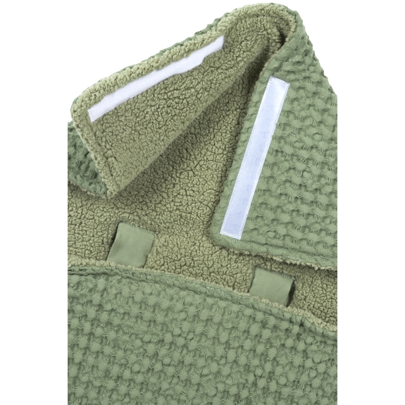 Meyco - Voetenzak Wafel Teddy - Olijfgroen - 40x82cm