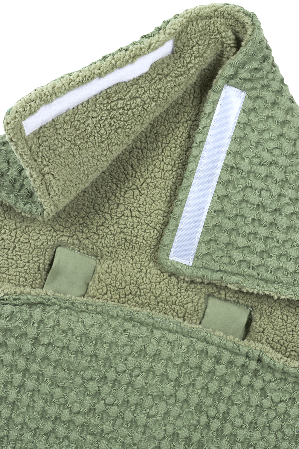 Voetenzak Wafel Teddy - Olijfgroen - 40x82cm - afbeelding 5