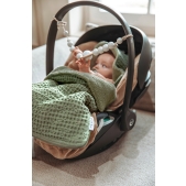 Meyco - Voetenzak Wafel Teddy - Olijfgroen - 40x82cm