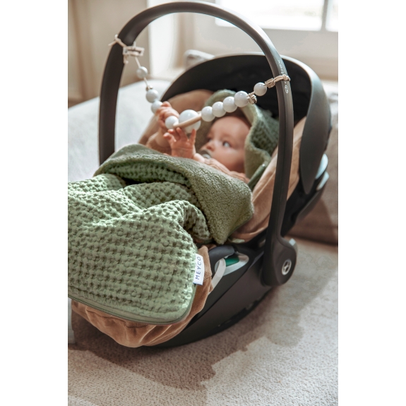 Meyco - Voetenzak Wafel Teddy - Olijfgroen - 40x82cm