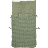 Meyco - Voetenzak Wafel Teddy - Olijfgroen - 40x82cm