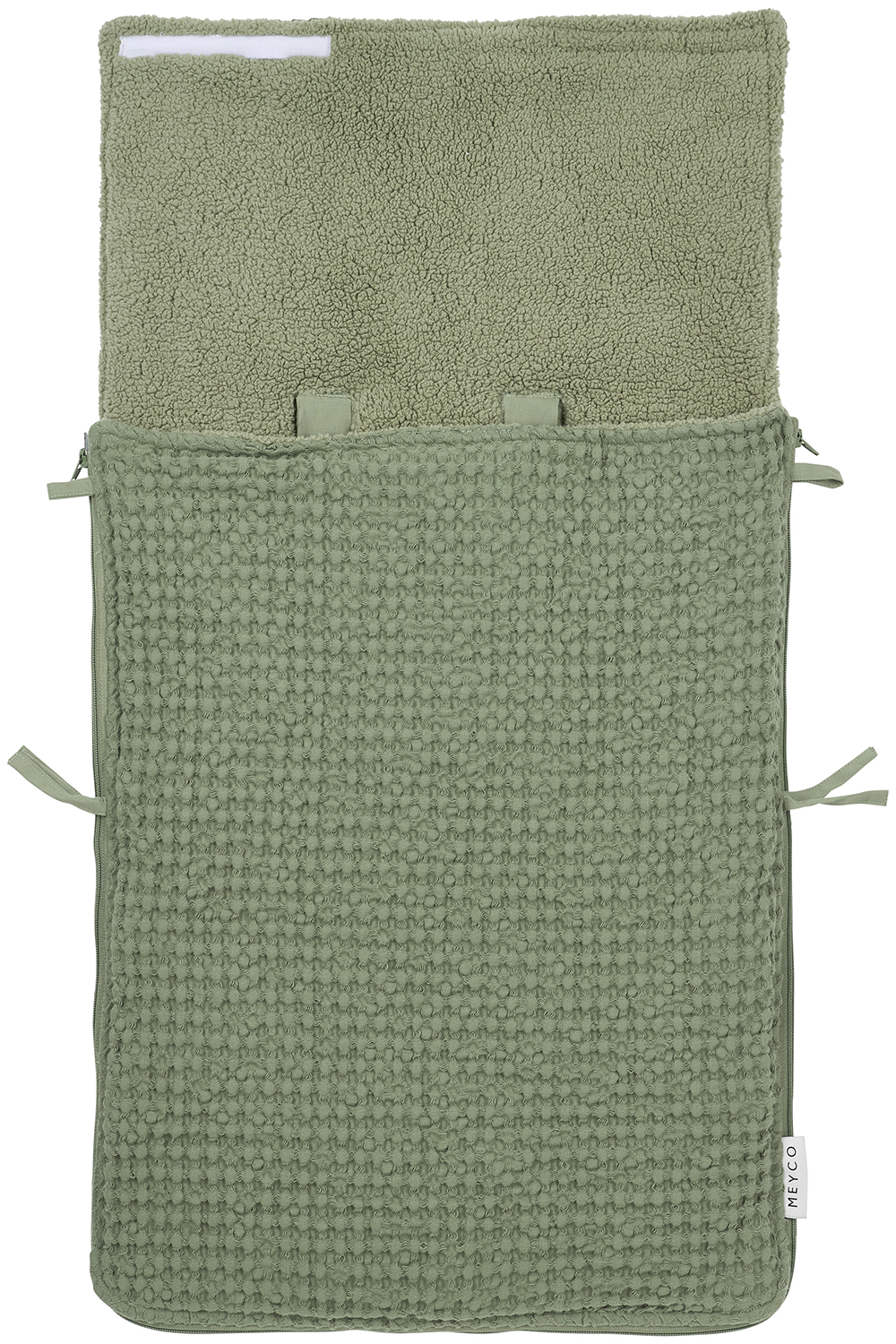 Voetenzak Wafel Teddy - Olijfgroen - 40x82cm - afbeelding 3