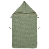 Meyco - Voetenzak Wafel Teddy - Olijfgroen - 40x82cm