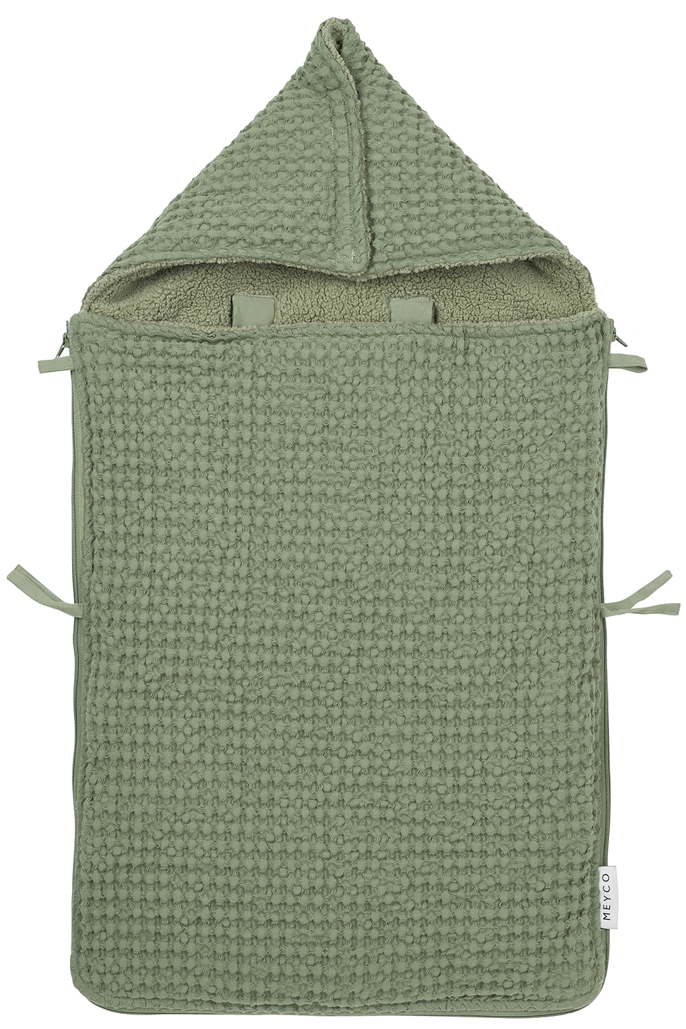 Voetenzak Wafel Teddy - Olijfgroen - 40x82cm