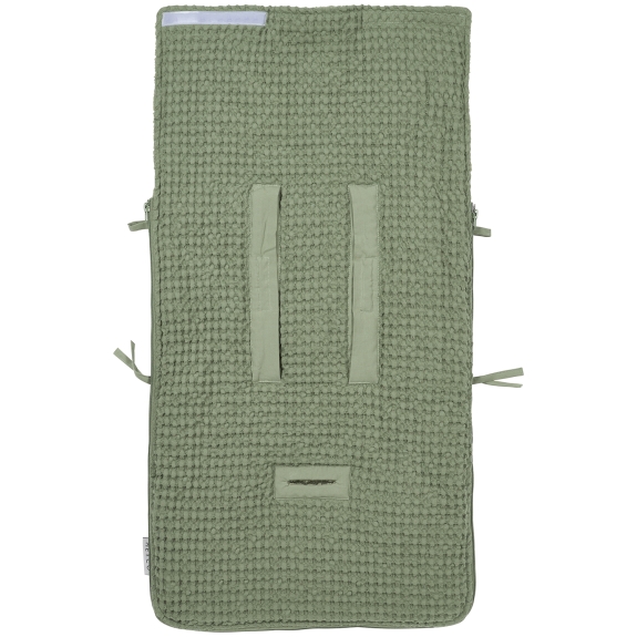 Meyco - Voetenzak Wafel Teddy - Olijfgroen - 40x82cm