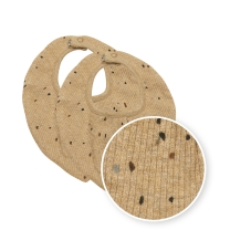 Meyco - Bandana 2-Pack Rib Mini Spot - Toffee Melange