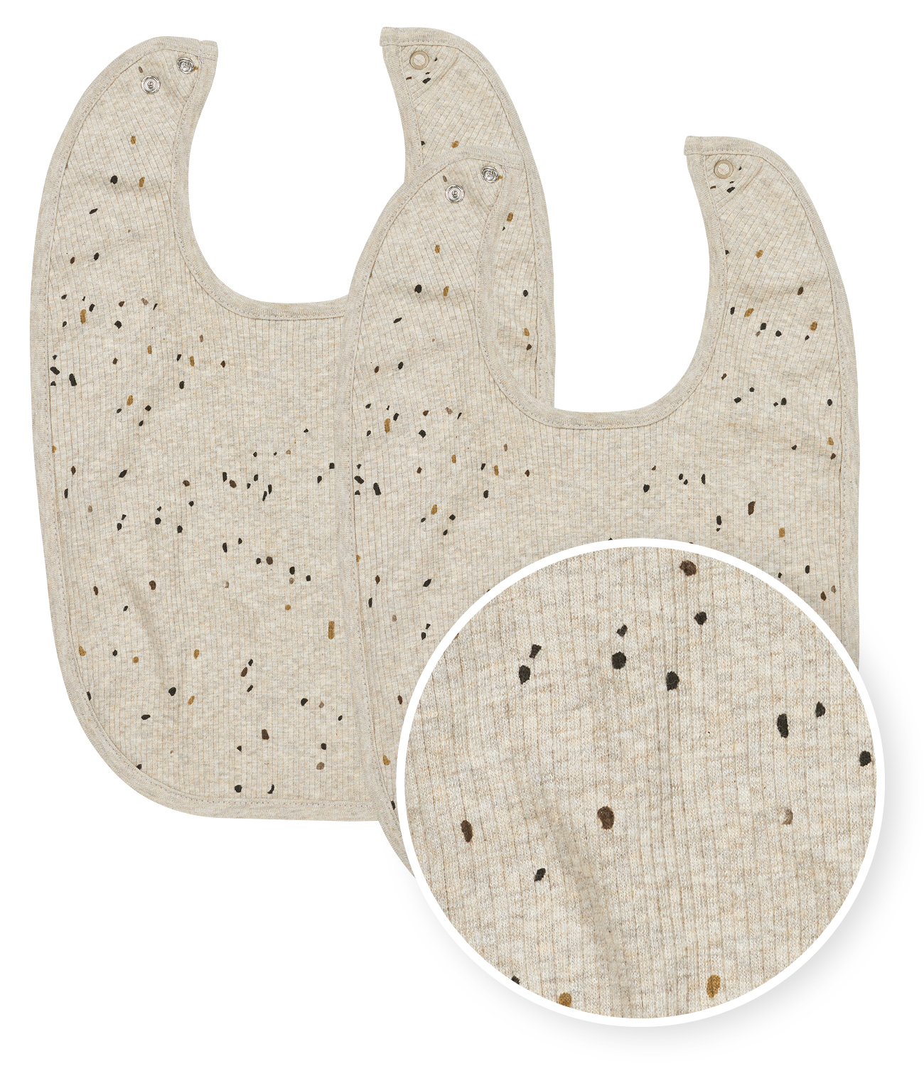 Slab met Drukknoop 2-Pack Rib Mini Spot - Sand Melange