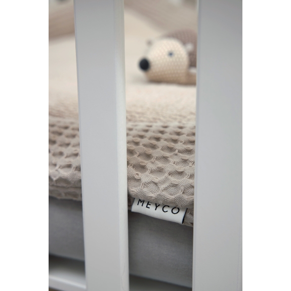 Meyco - Boxkleed Wafel Teddy - Greige - 80x100cm