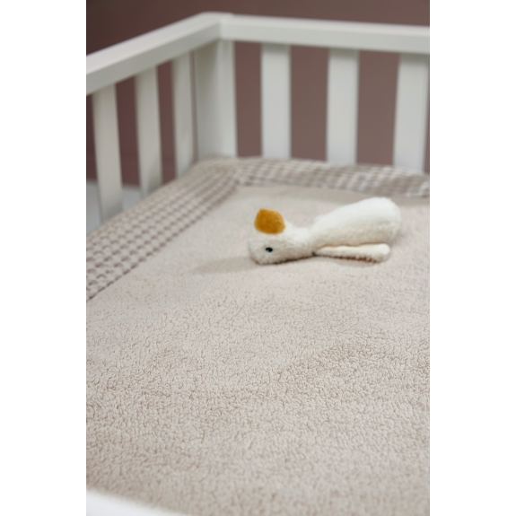 Meyco - Boxkleed Wafel Teddy - Greige - 80x100cm