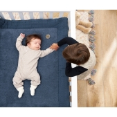 Meyco - Boxkleed Wafel Teddy - Indigo - 80x100cm