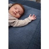 Meyco - Boxkleed Wafel Teddy - Indigo - 80x100cm