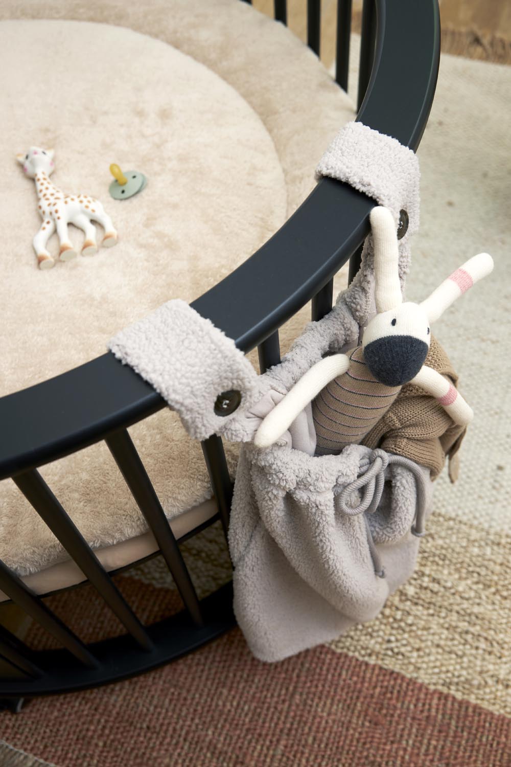 Rond Boxkleed Basic Teddy - Sand Melange - 95cm - afbeelding 9
