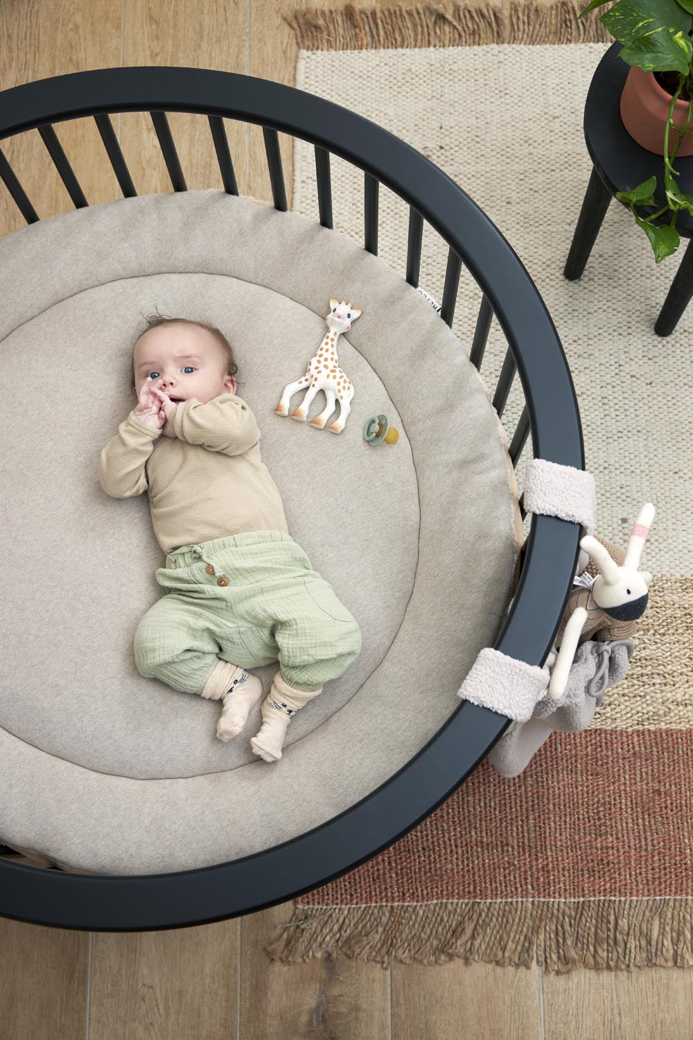Rond Boxkleed Basic Teddy - Sand Melange - 95cm - afbeelding 6