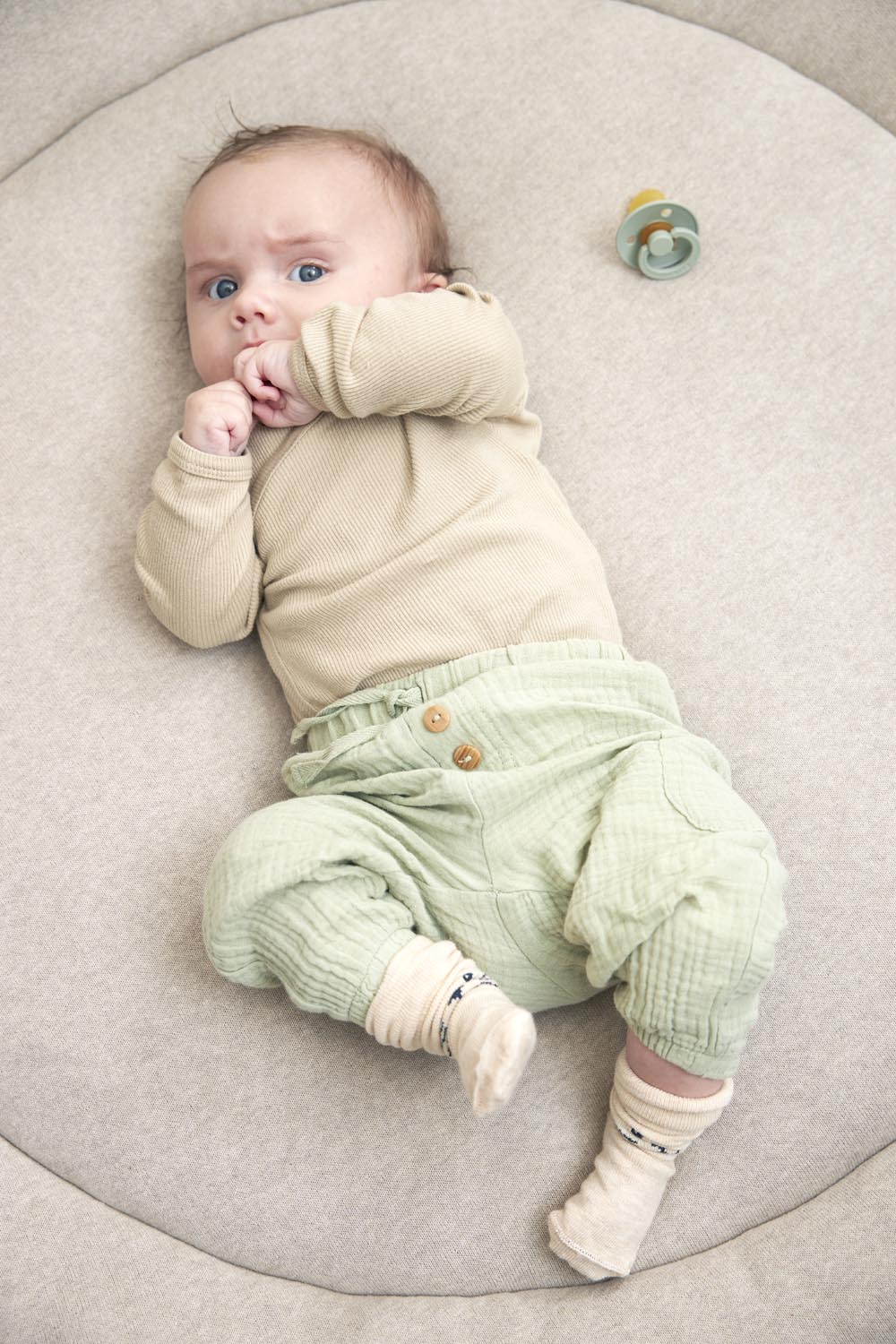 Rond Boxkleed Basic Teddy - Sand Melange - 95cm - afbeelding 8