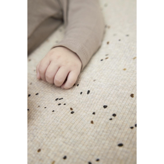 Meyco - Boxkleed Rib Mini Spot - Sand Melange - 80x100cm