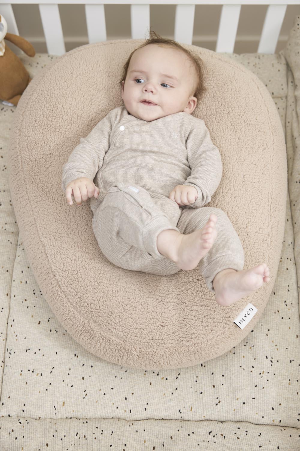 Boxkleed Rib Mini Spot - Sand Melange - 80x100cm - afbeelding 8