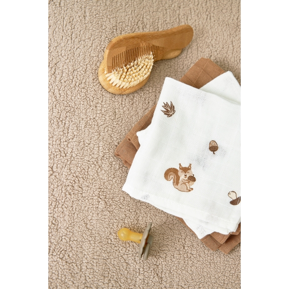 Meyco - Washandjes 3-pack Forest Animals - Toffee