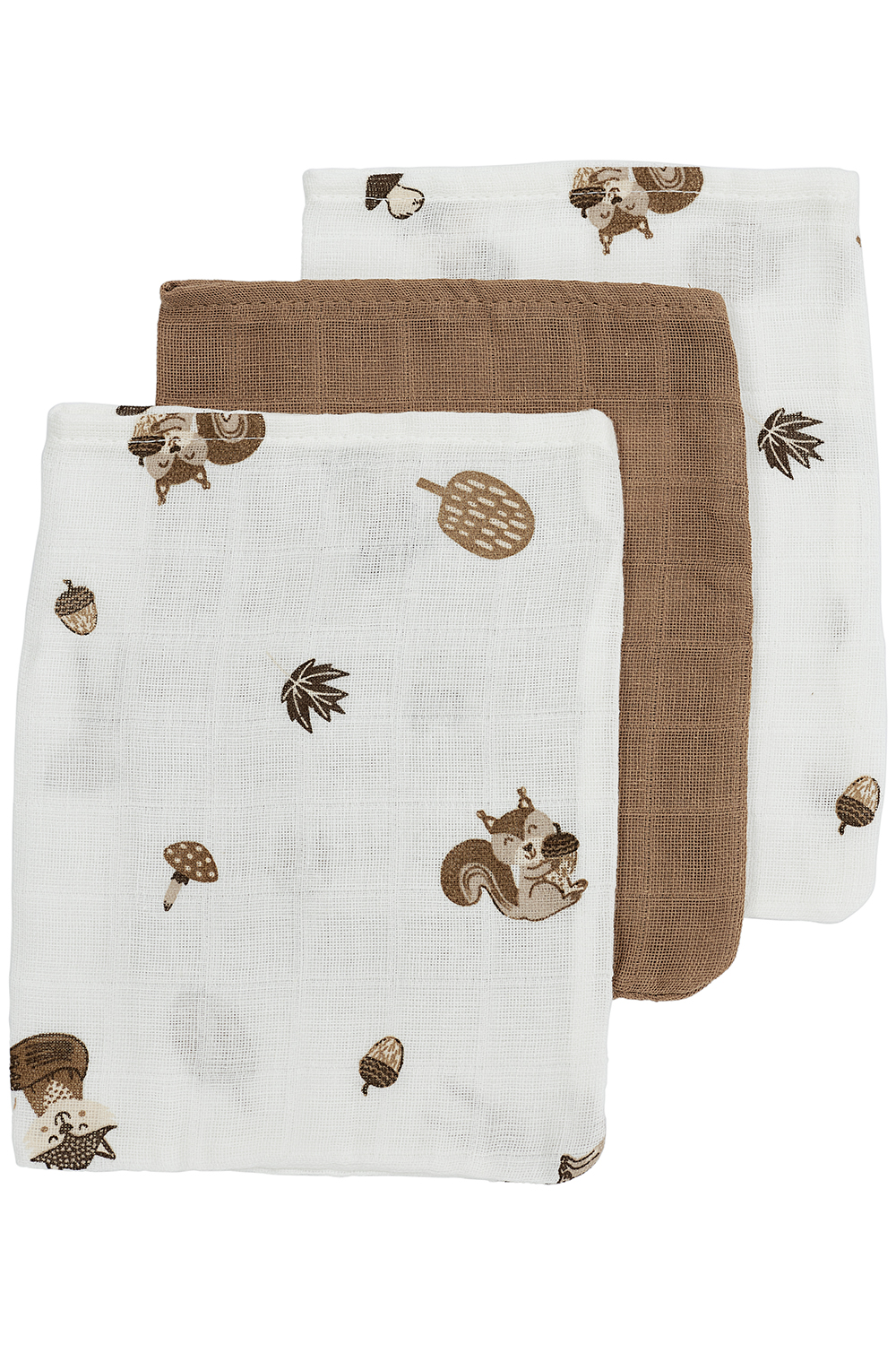 Washandjes 3-pack Forest Animals - Toffee
