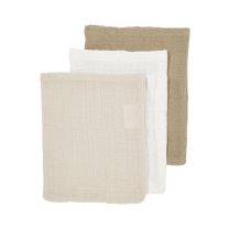 3-Pack Pre-Washed Hydrofiel Washandjes - Offwhite/Soft S