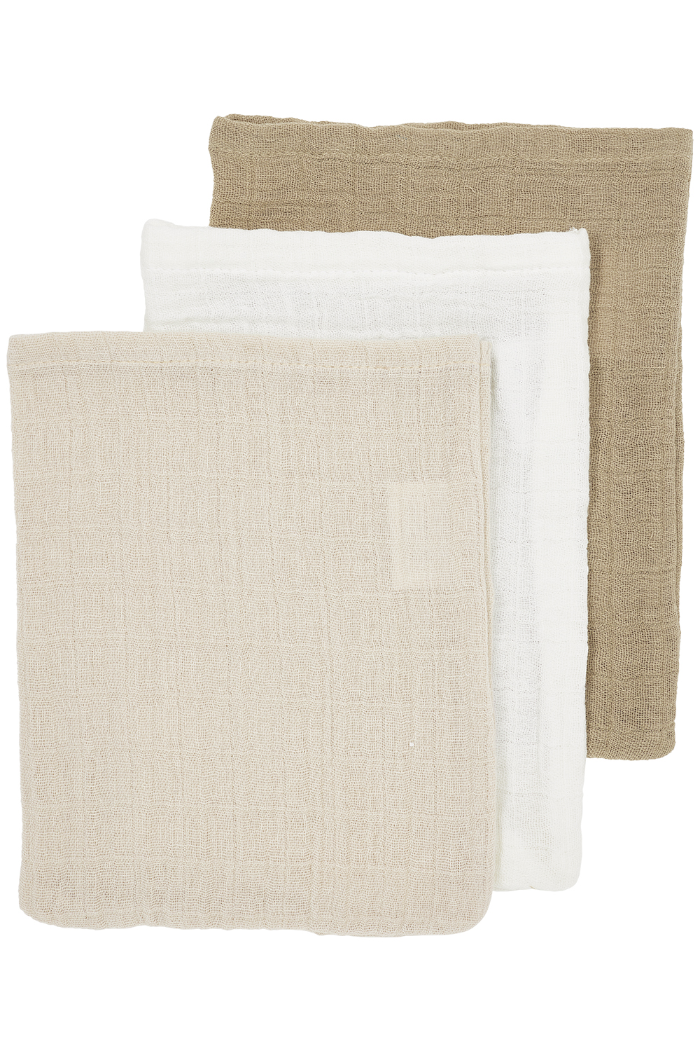 3-Pack Pre-Washed Hydrofiel Washandjes - Offwhite/Soft S
