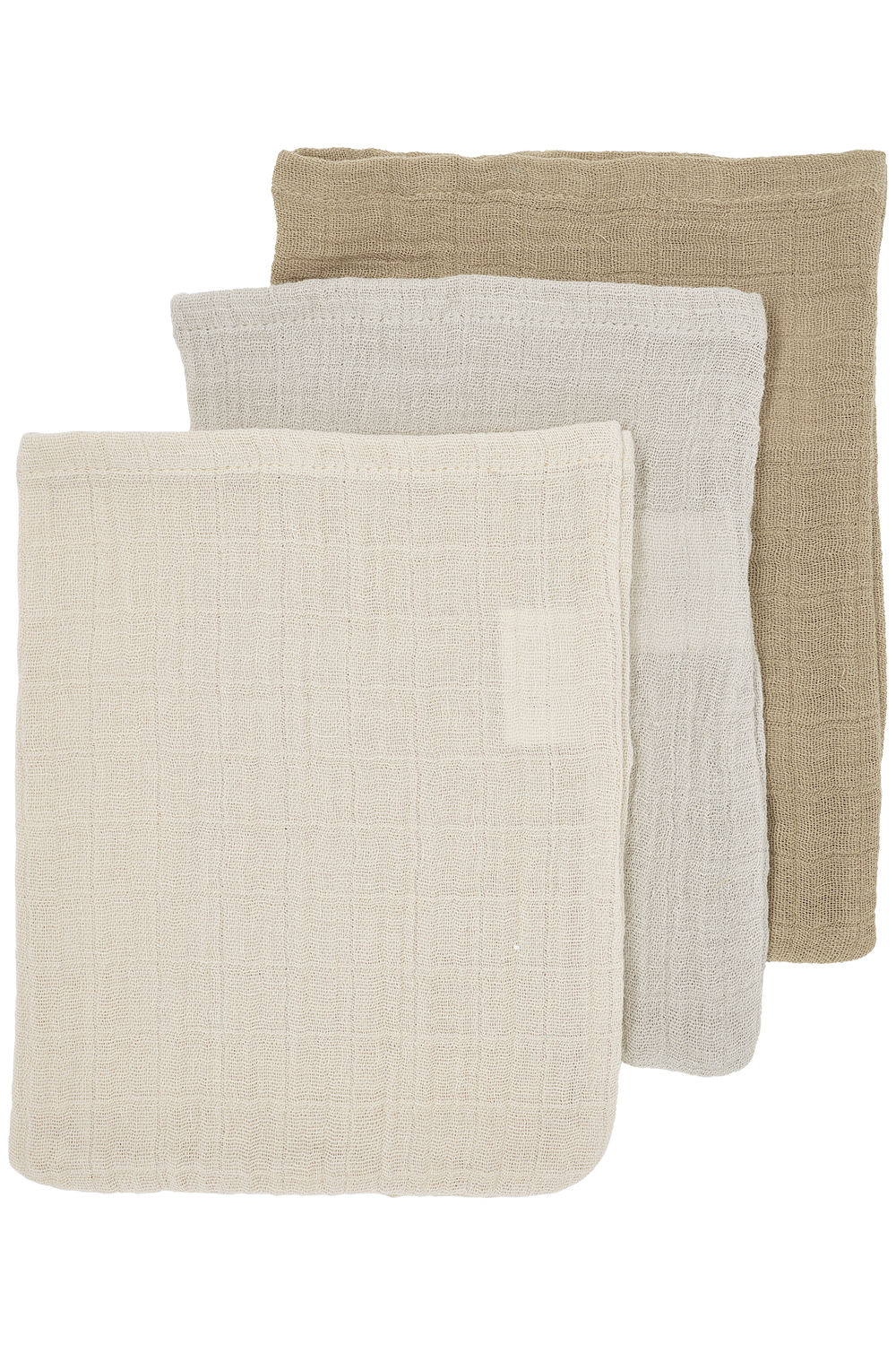 Washandjes 3-Pack Pre-Washed Hydrofiel Uni - Soft Sand/G